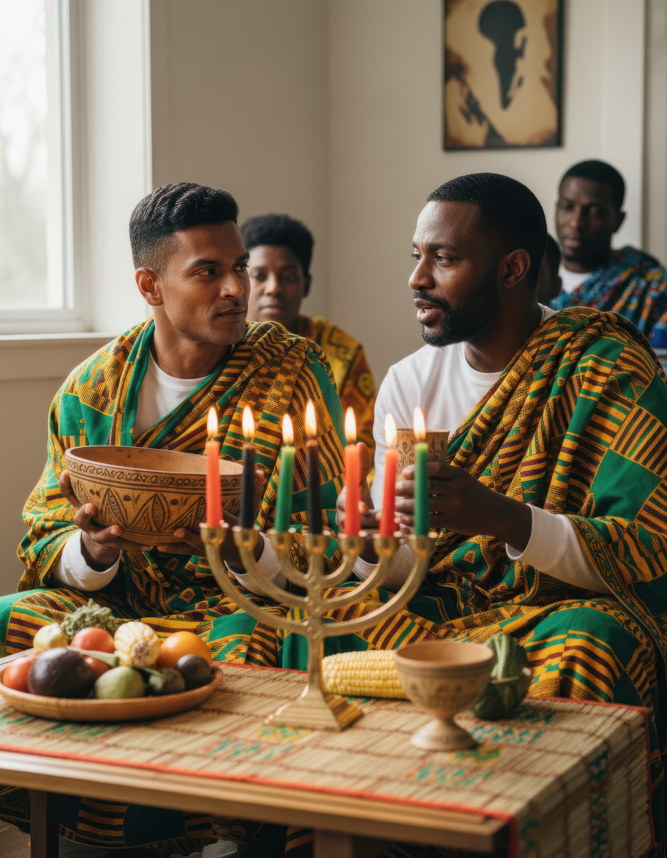 West african brothers celebrating kwanzaa google gemini prompt