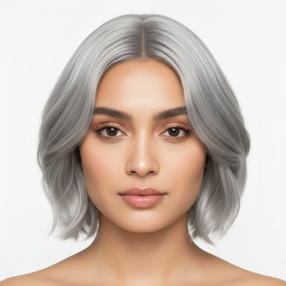 Mature elegant woman with layered bob hairstyle google gemini prompt