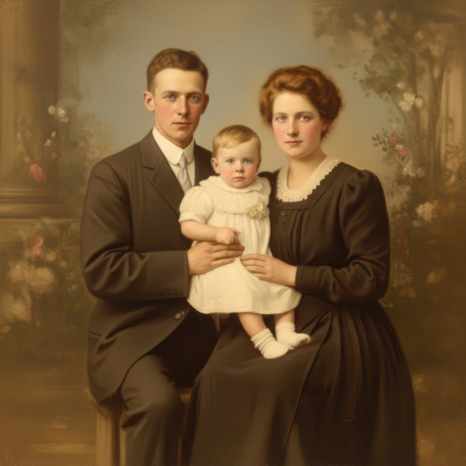 Restored 1920s wedding couple fine art portrait google gemini prompt