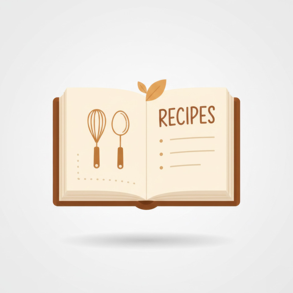 Recipe collection ui icon with cookbook google gemini prompt