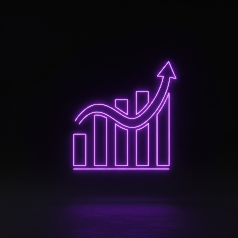 Futuristic data analytics ui icon on dark background google gemini prompt