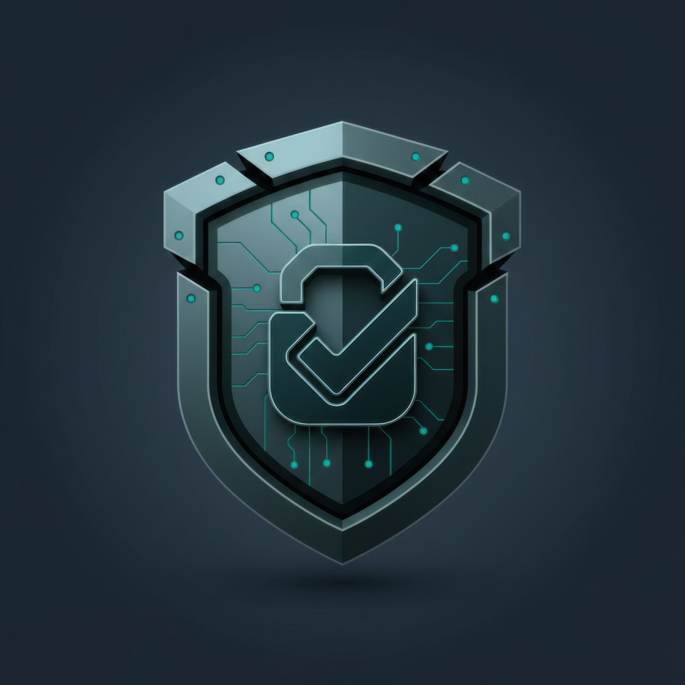 Data security ui icon with shield geometry google gemini prompt