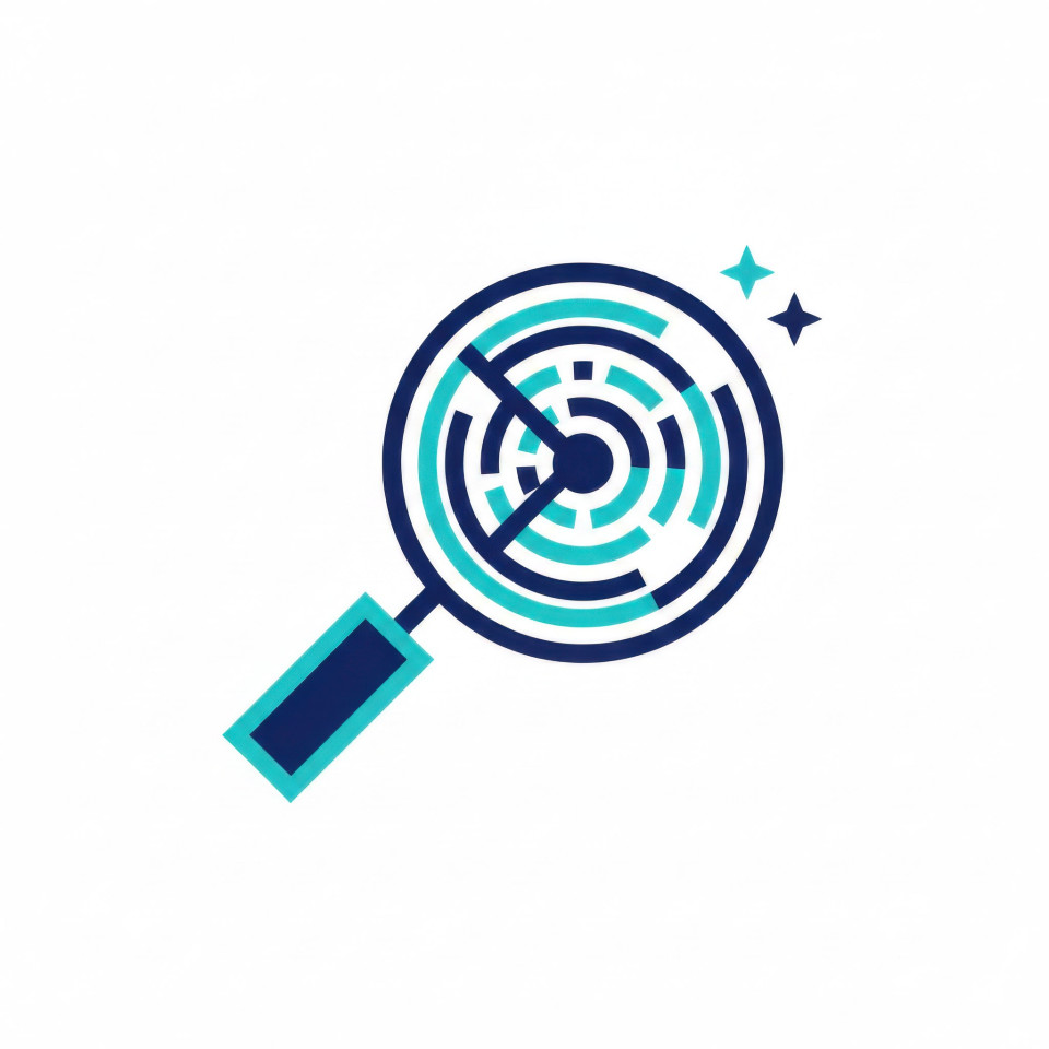 Minimal search discovery ui icon on white background google gemini prompt