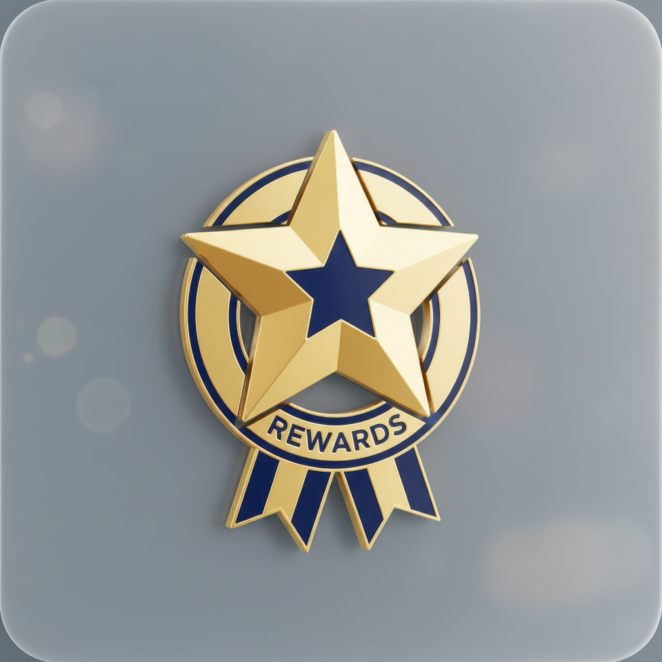Premium rewards program ui icon with star medal google gemini prompt