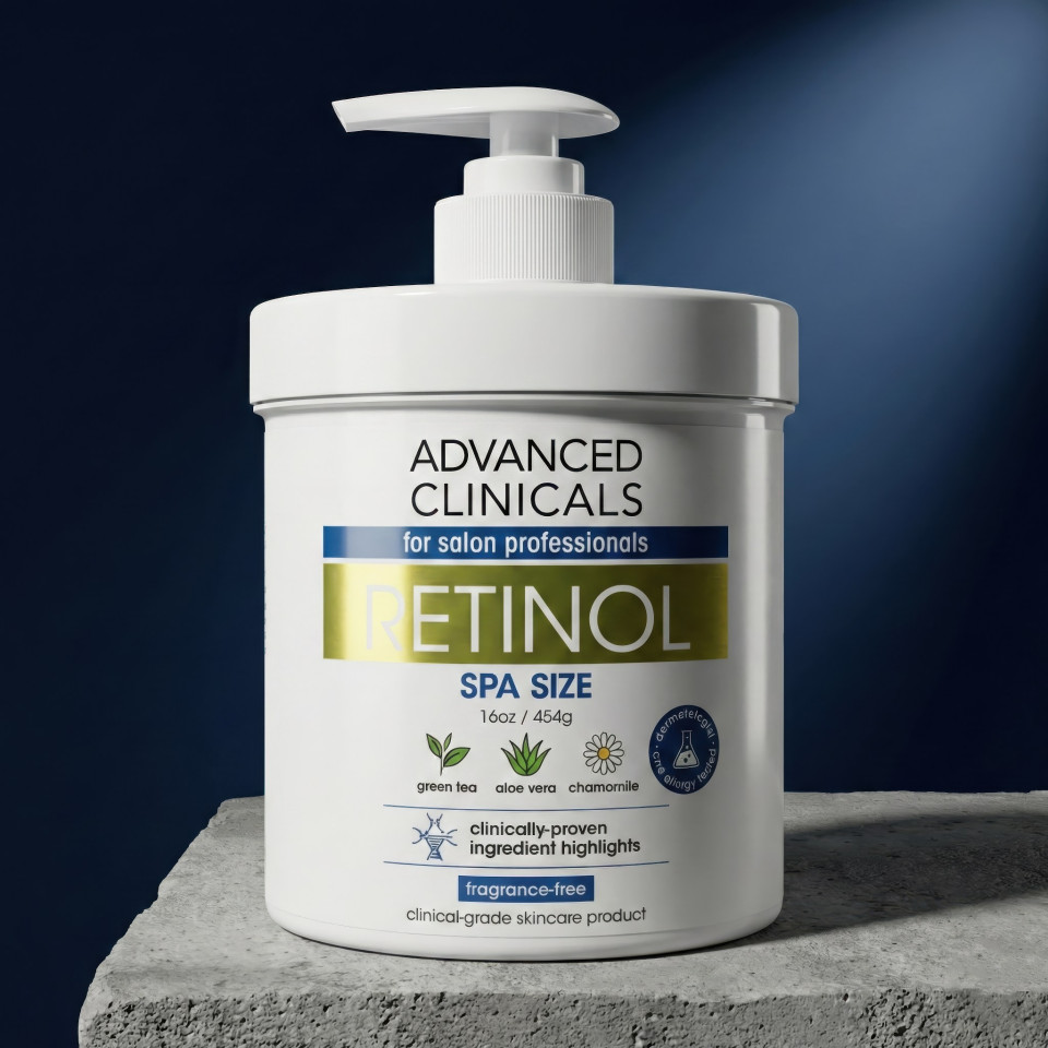 Skincare bottle on concrete with dark background google gemini prompt