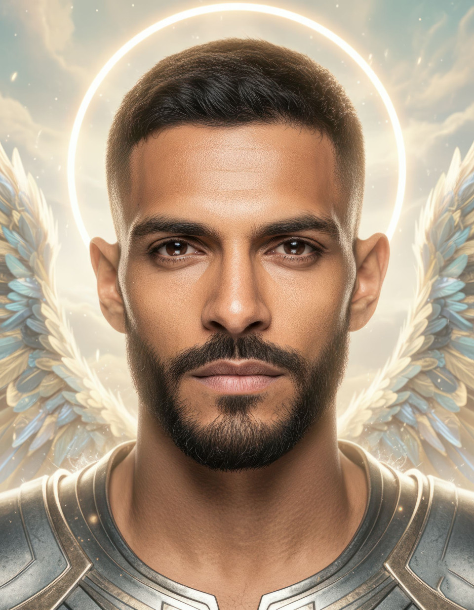 Celestial guardian portrait conveying vigilance google gemini prompt