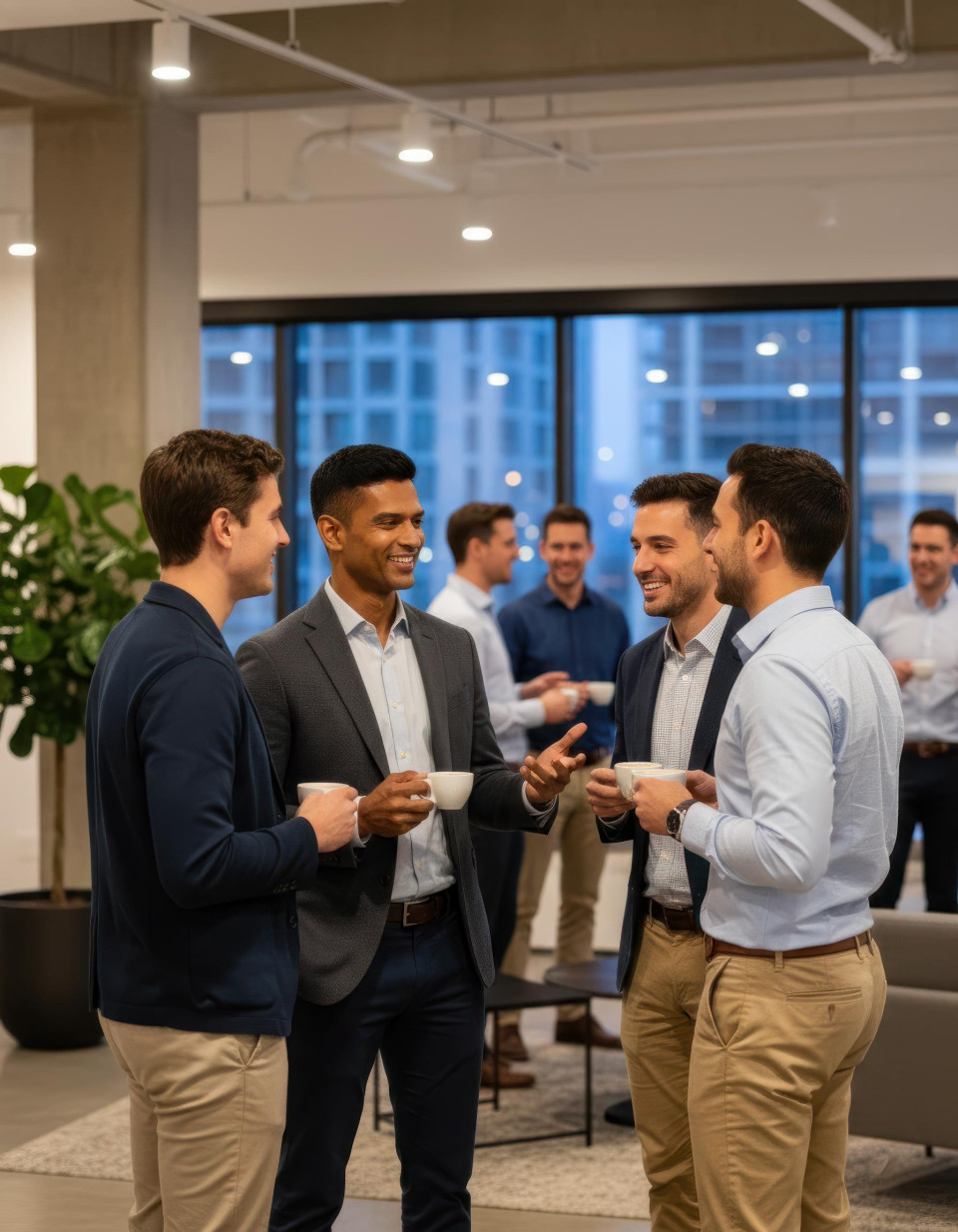 Startup lounge business networking conversation google gemini prompt