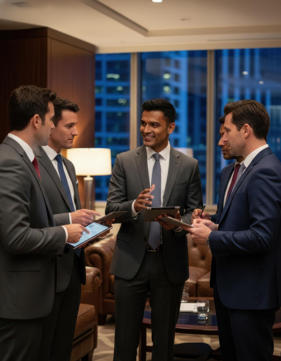 Private banking lounge corporate networking google gemini prompt