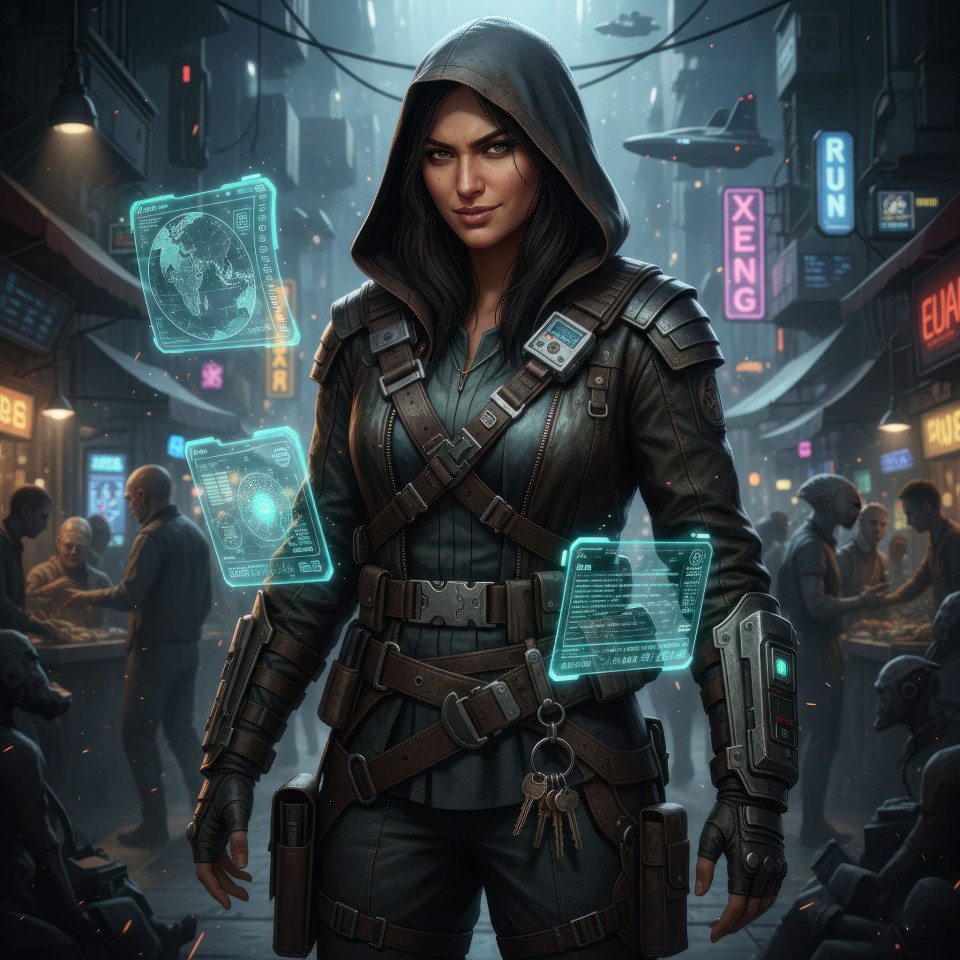 Space smuggler in busy interstellar market google gemini prompt