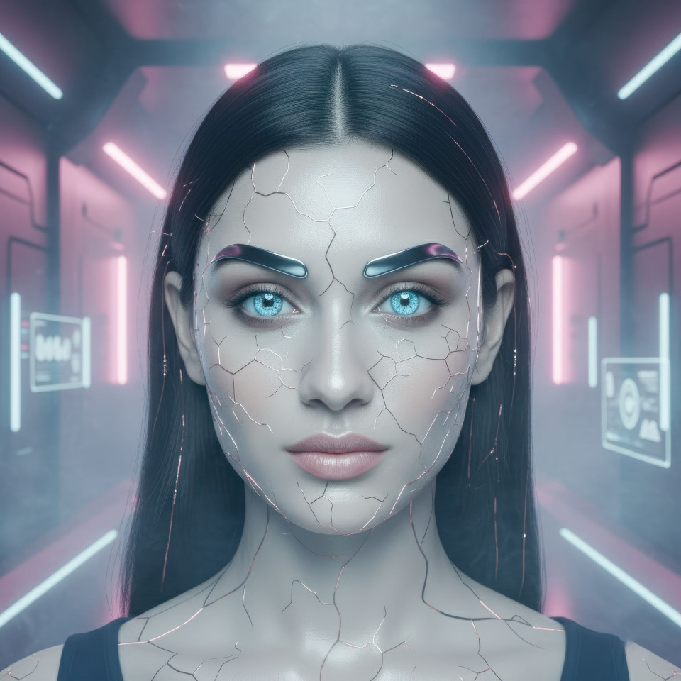 Android core woman portrait in ai lab google gemini prompt