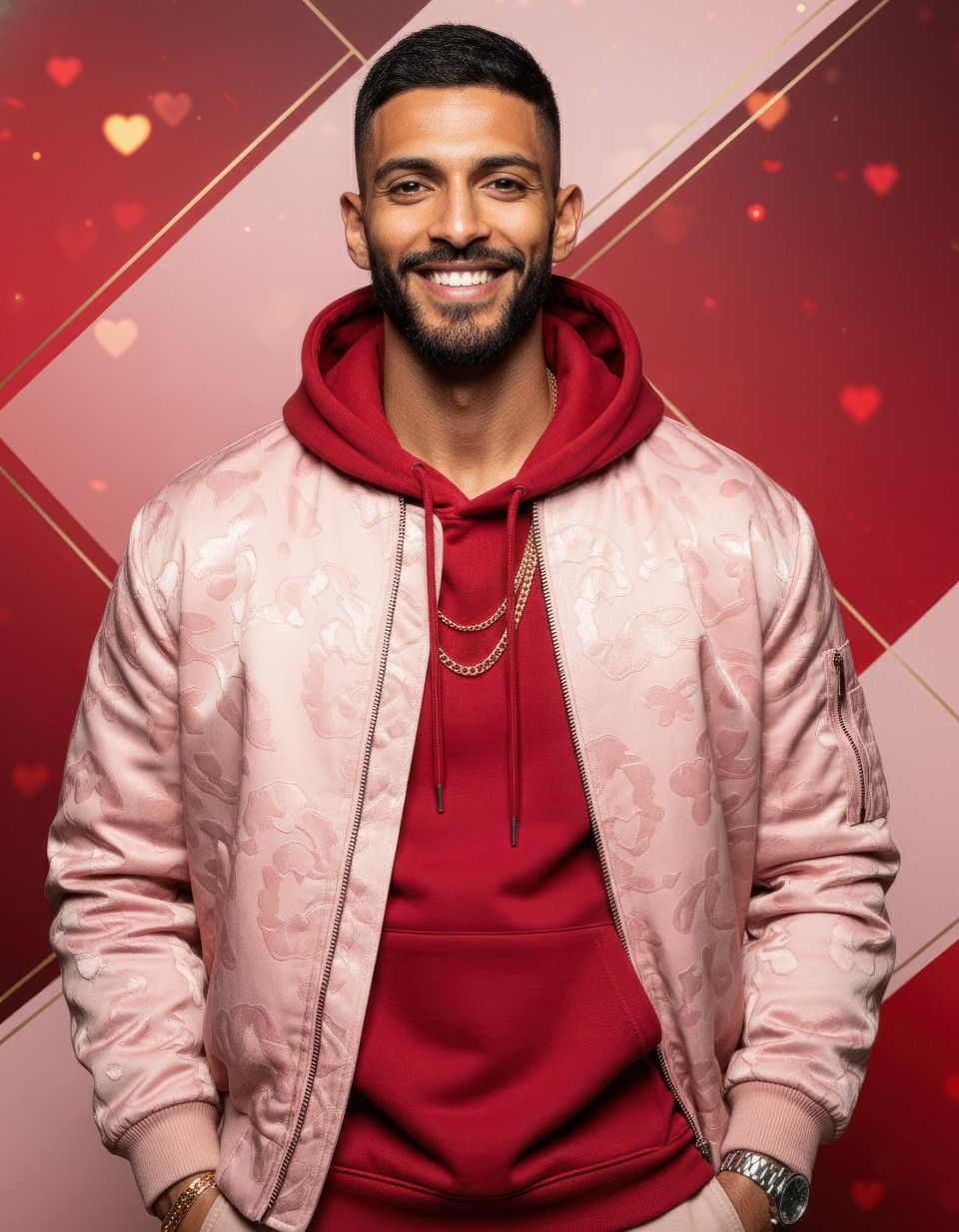 Male fashion influencer celebrating valentine’s day streetwear google gemini prompt