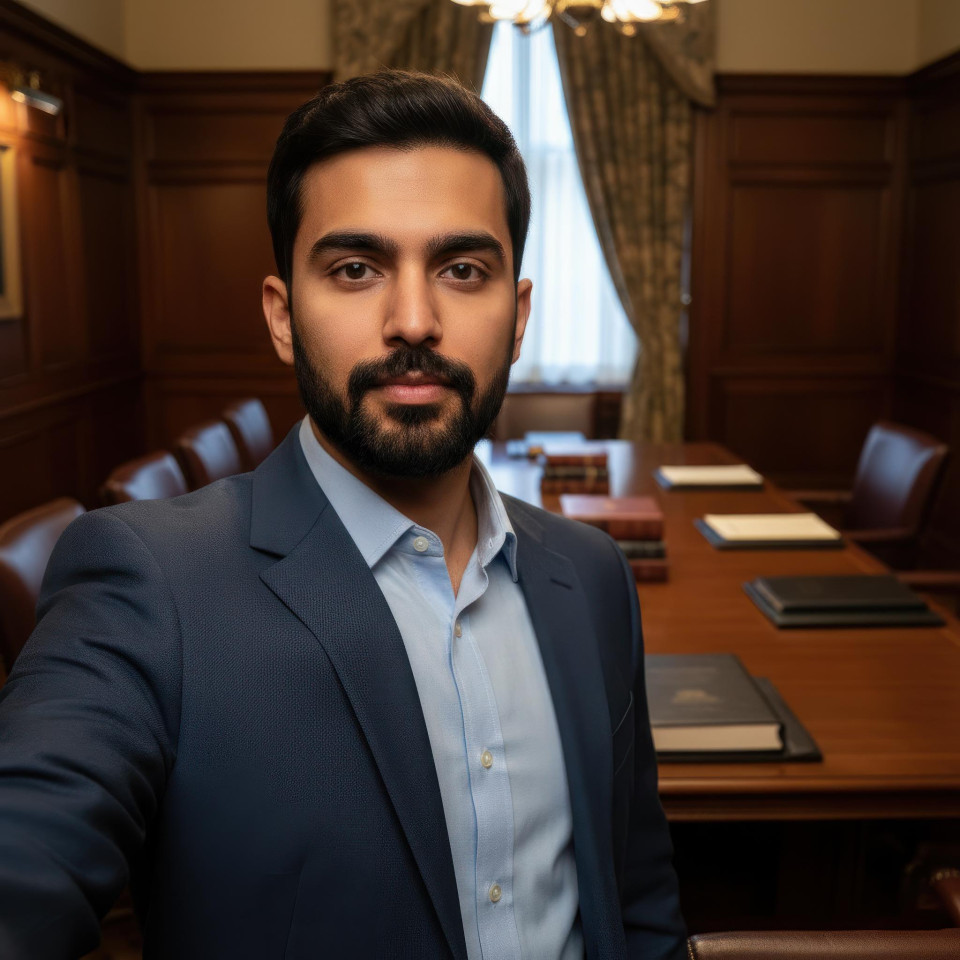 Legal consultant selfie in law firm conference room google gemini prompt