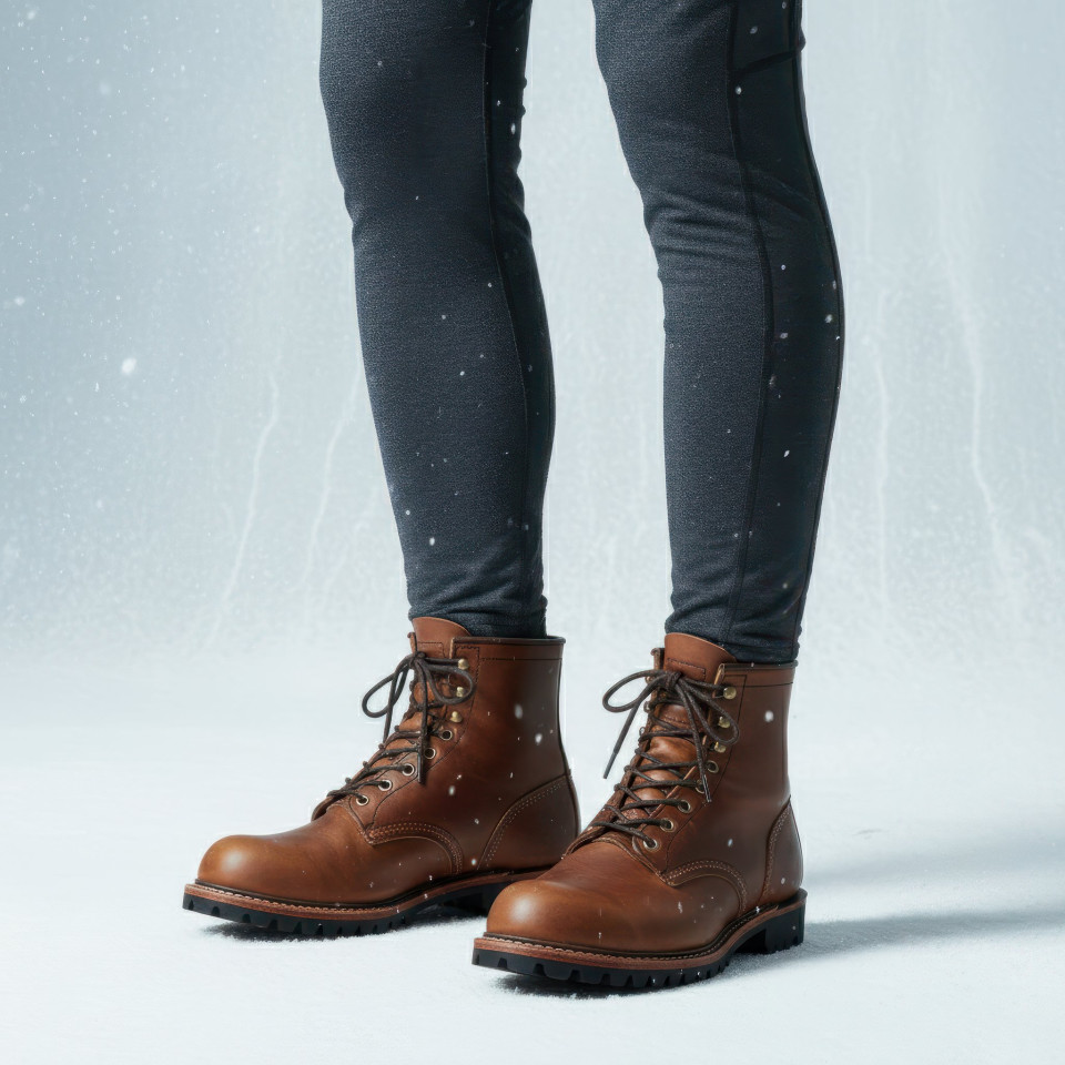 Winter boots studio snow ready fashion look google gemini prompt