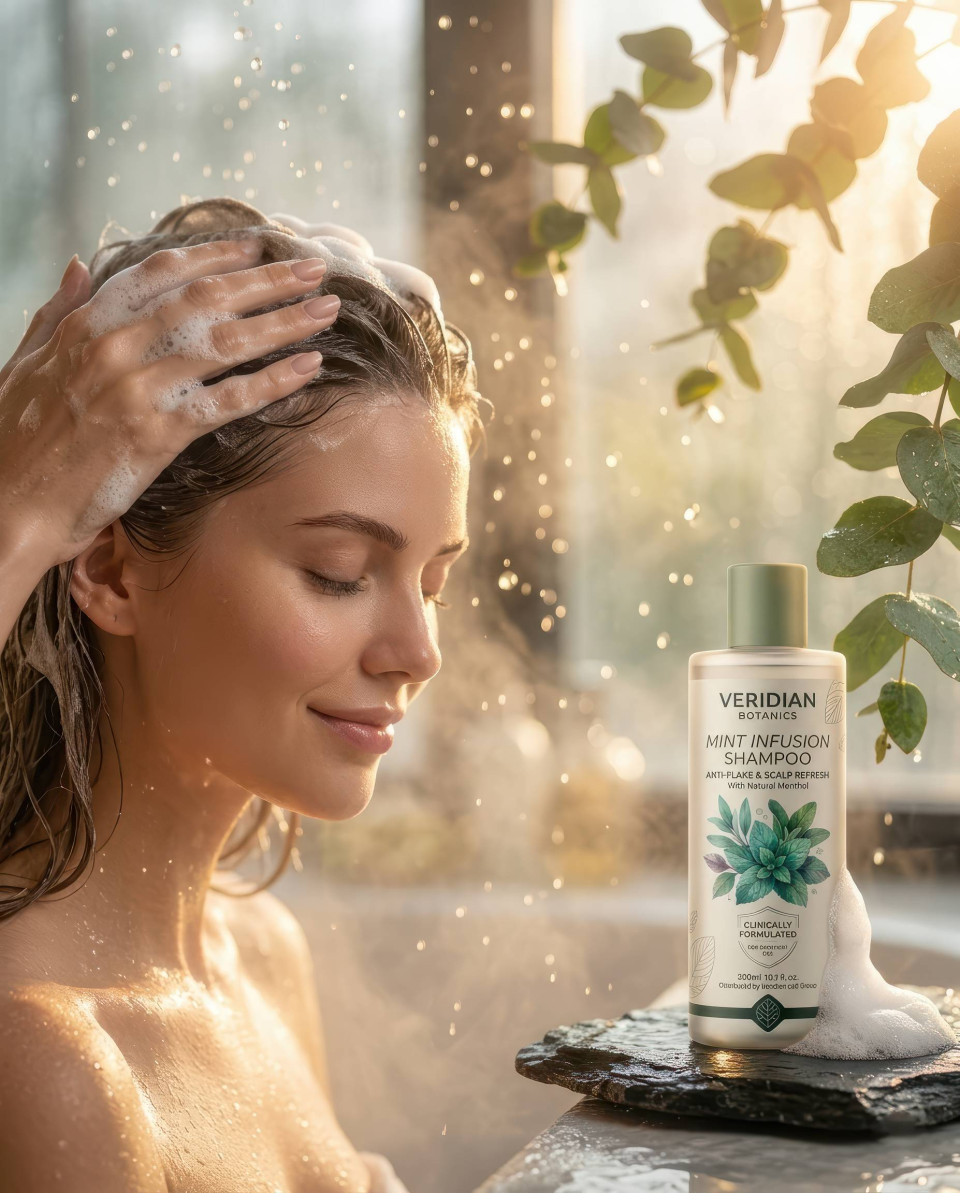 Blissful hair wash self care foam lather spa moment google gemini prompt