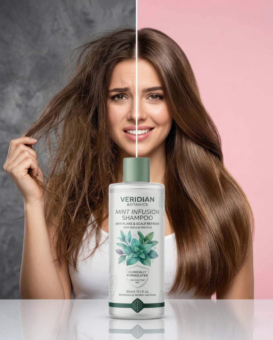 Split frame hair transformation frizzy to smooth shine google gemini prompt