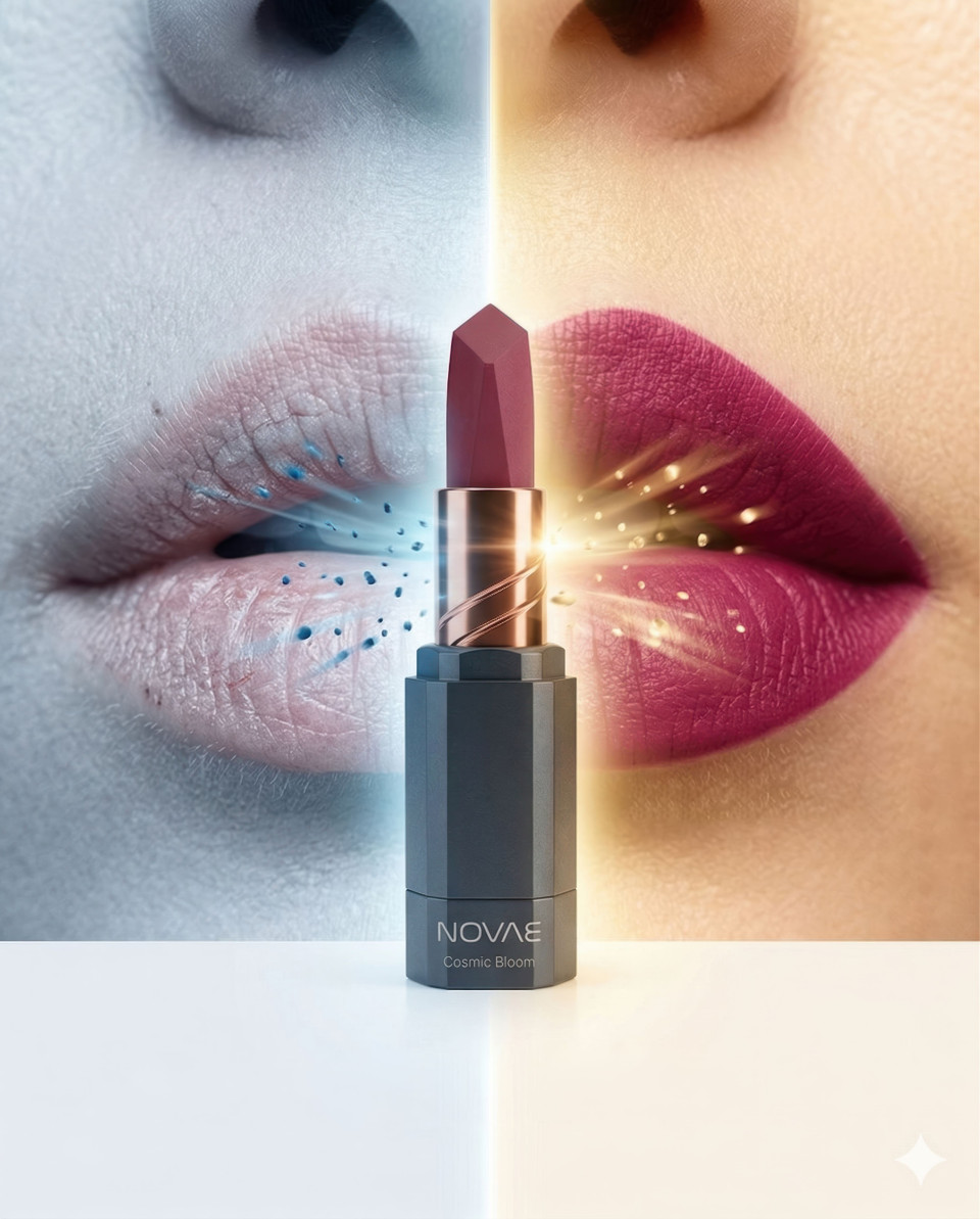Lip transformation split screen before after beauty concept google gemini prompt