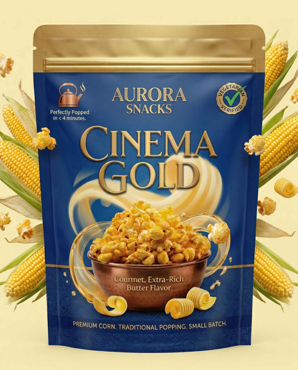 Snack packet with exploding corn cobs levitation motion scene google gemini prompt