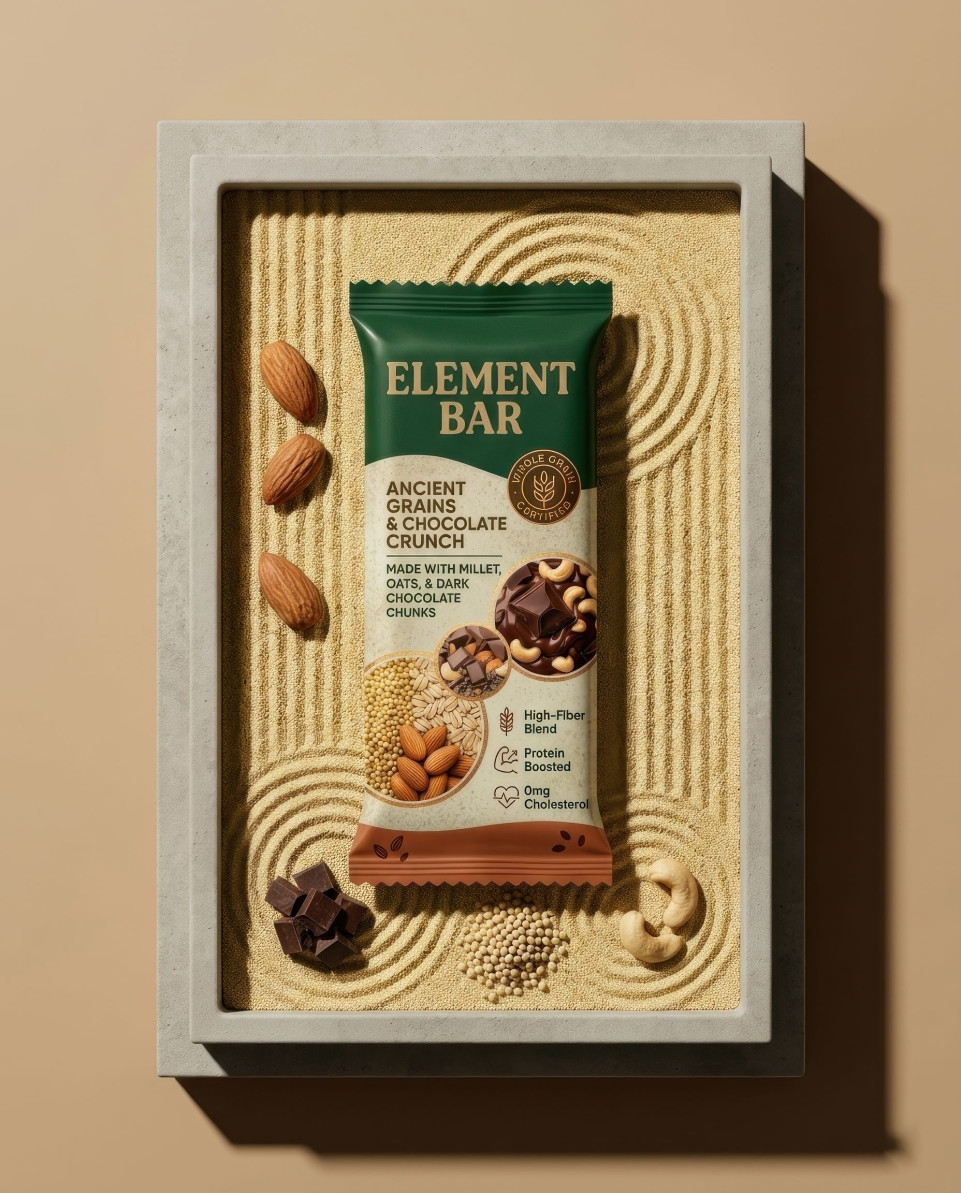 Minimalist stone plinth energy bar clean editorial style google gemini prompt