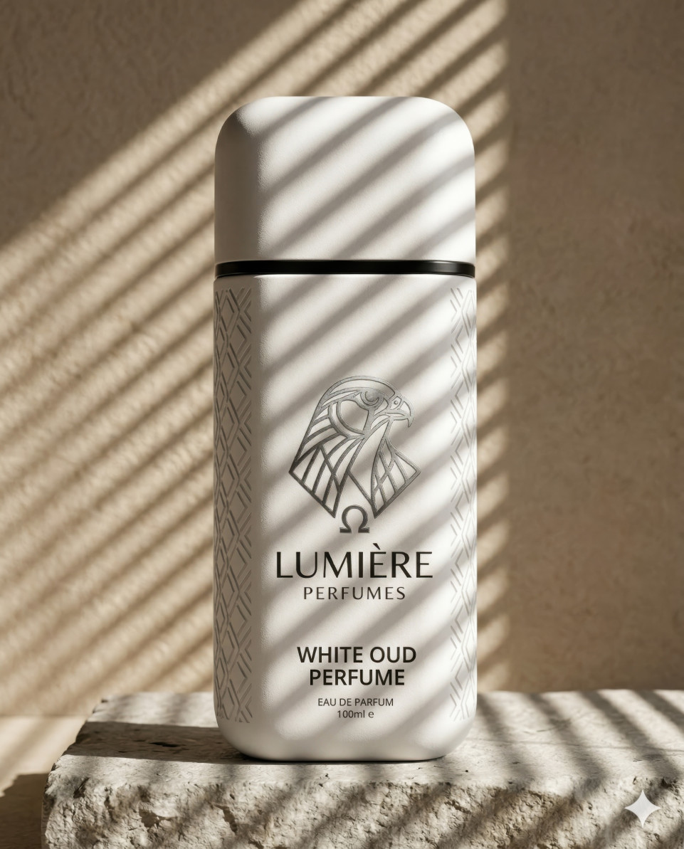 Minimalist perfume bottle with shadow lines on stone slab google gemini prompt