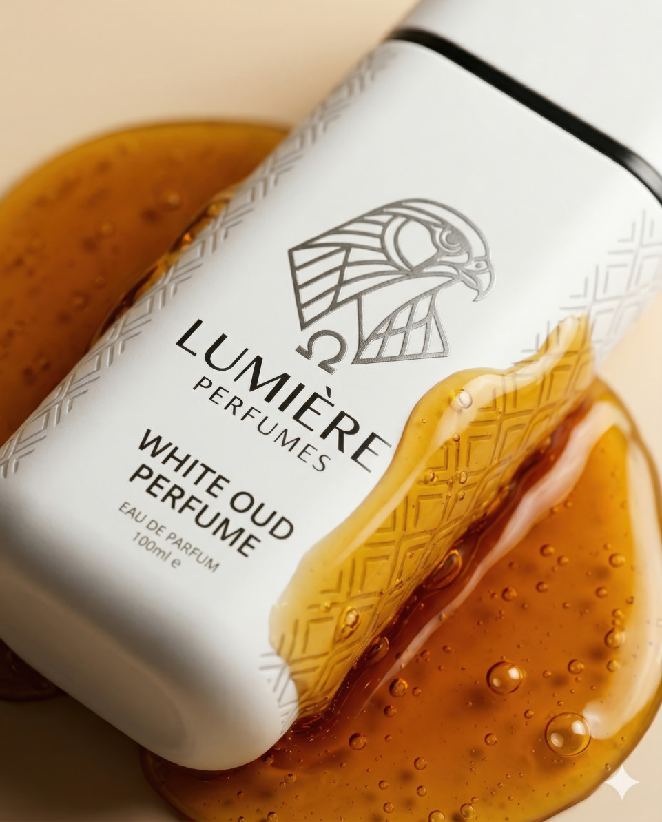 Perfume bottle with golden honey texture on nude background google gemini prompt