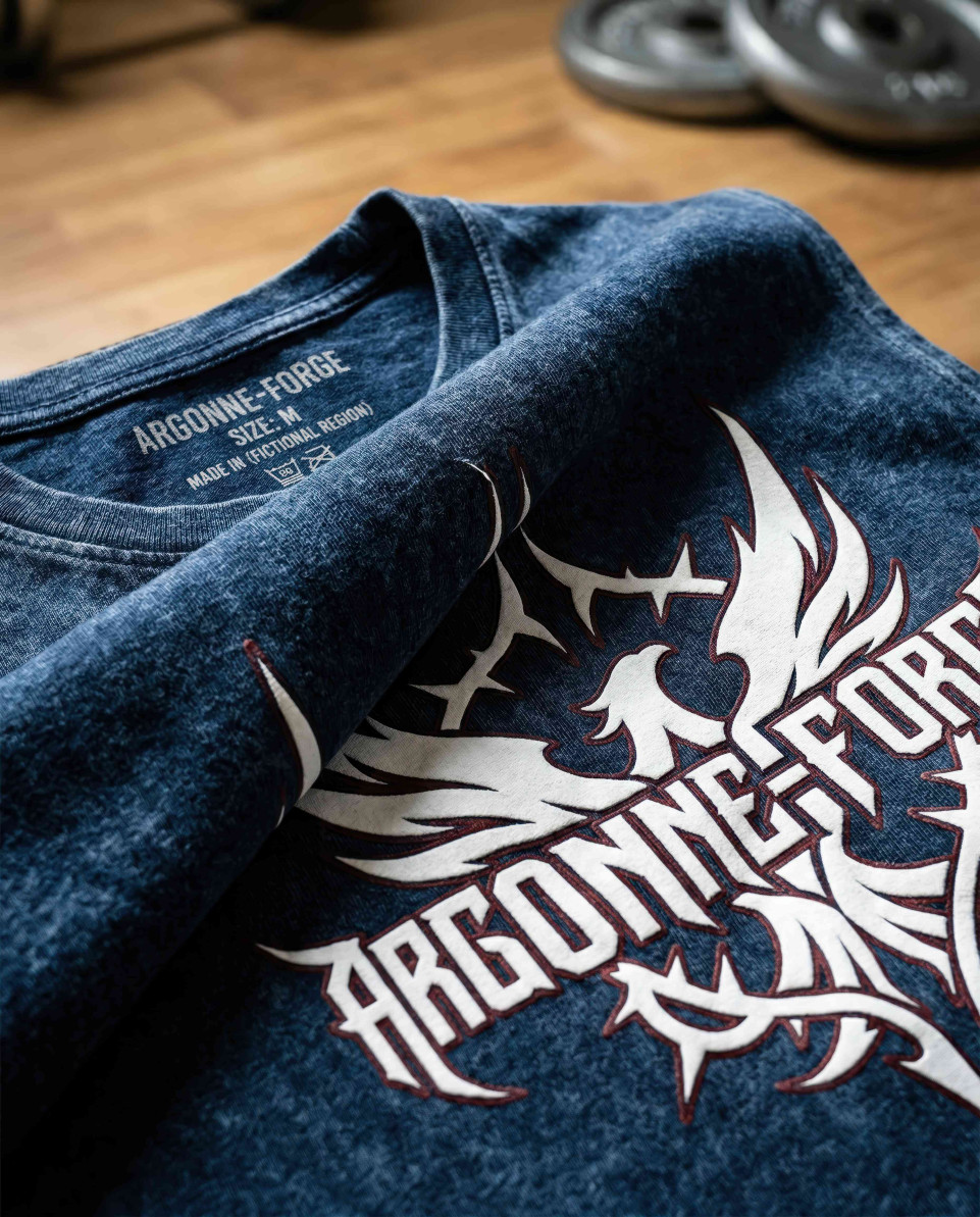 Macro close up of navy acid wash tank fabric texture google gemini prompt