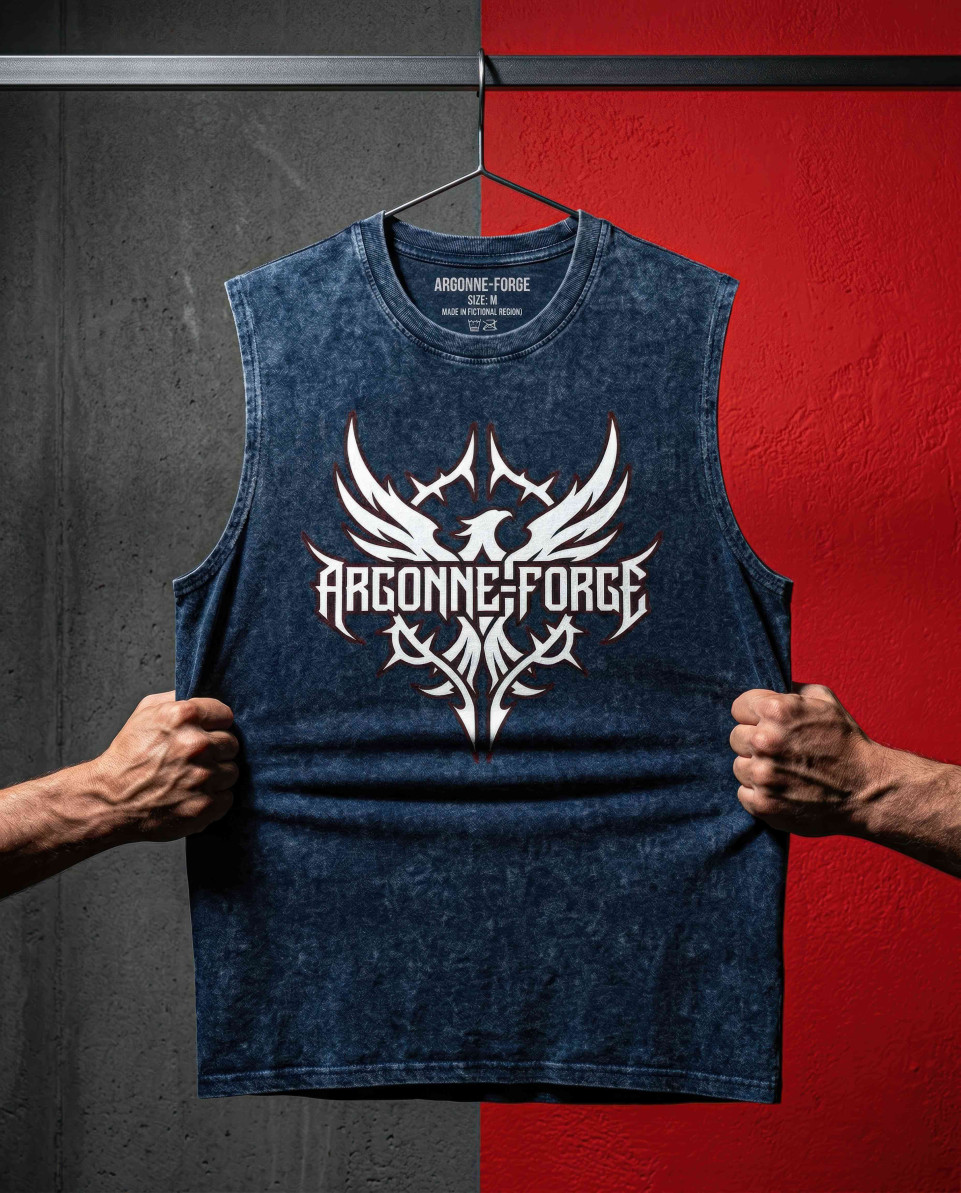 Stretching navy tank fabric showing elasticity and durability google gemini prompt