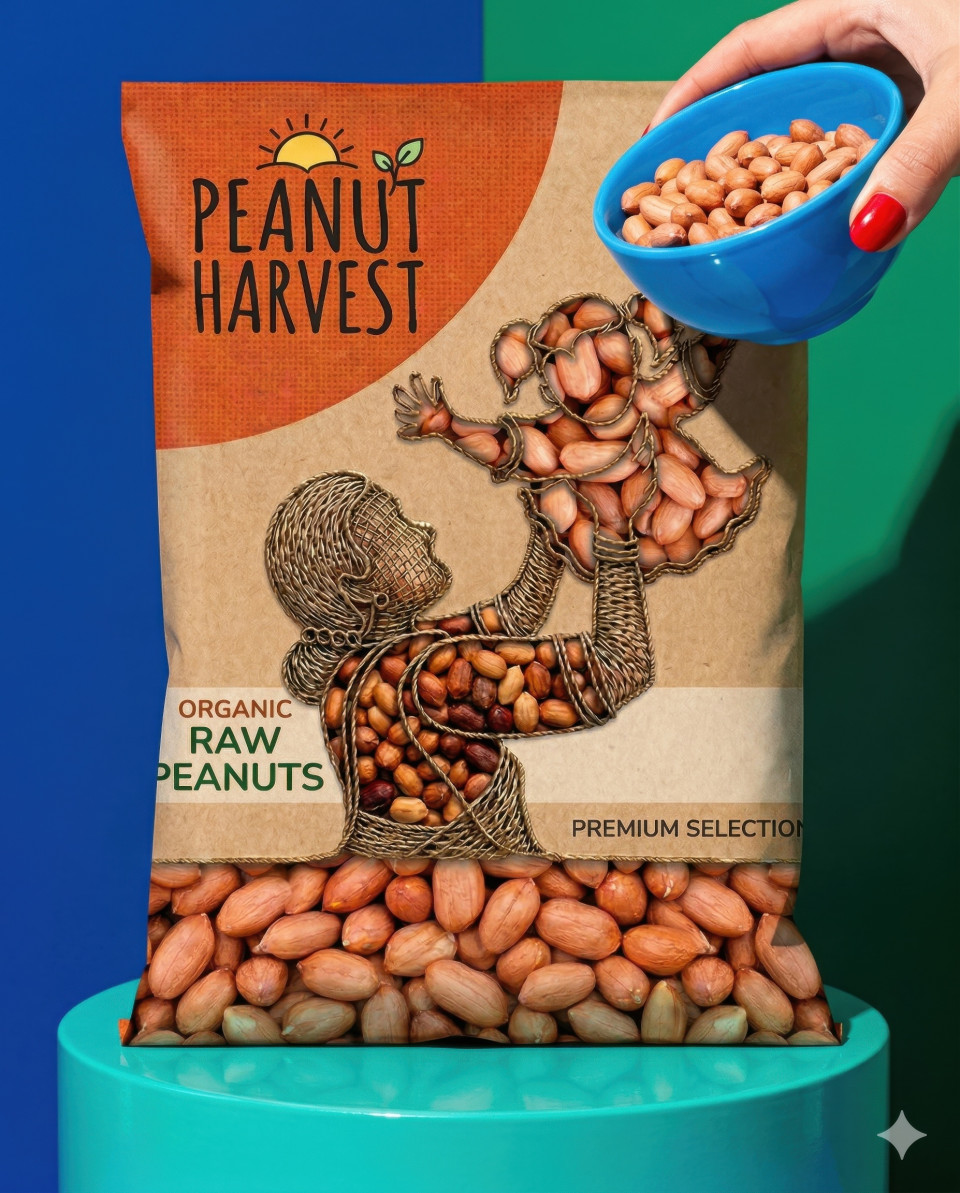 Peanut pouch pop art studio with bold colors and props google gemini prompt