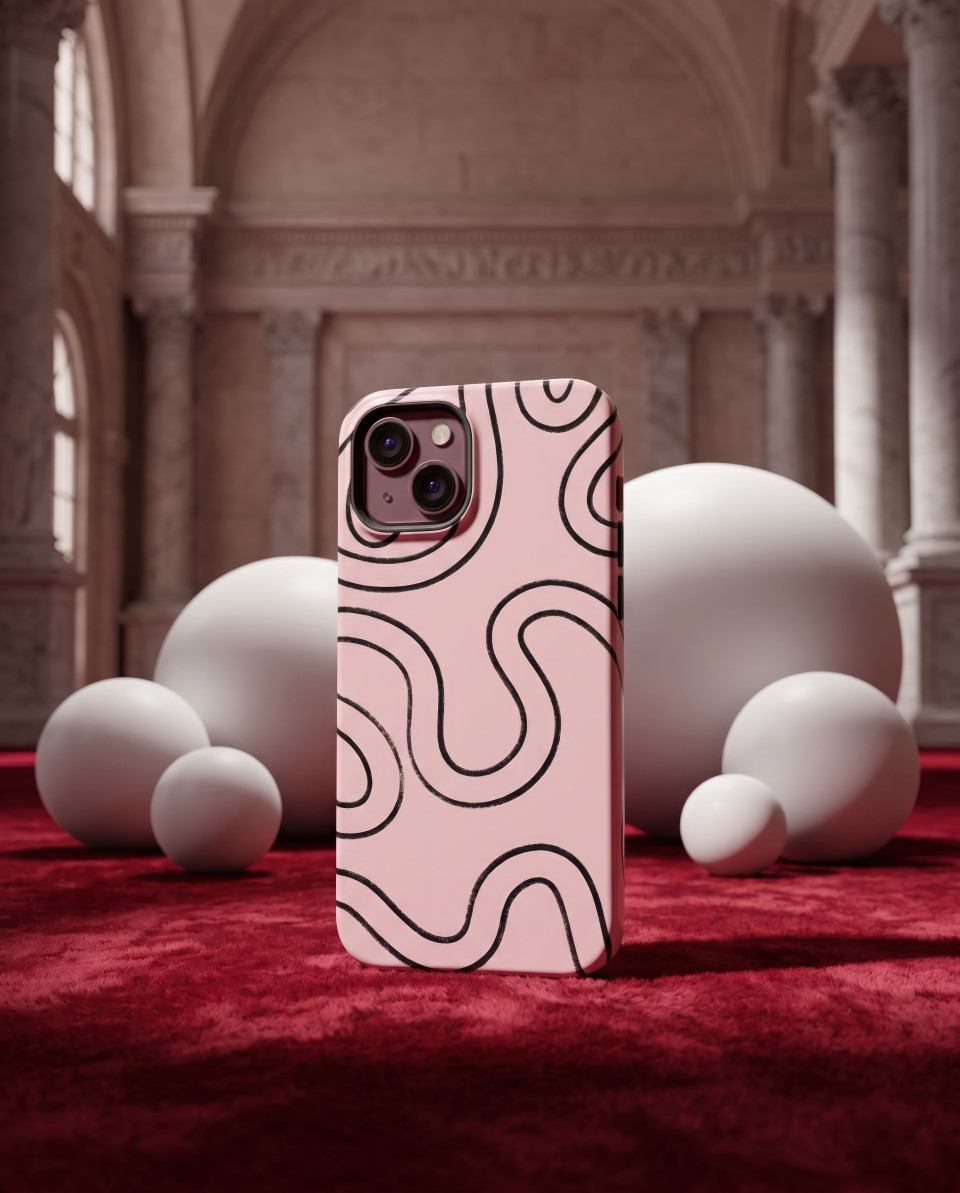 Giant phone case in grand hall surreal luxury concept google gemini prompt