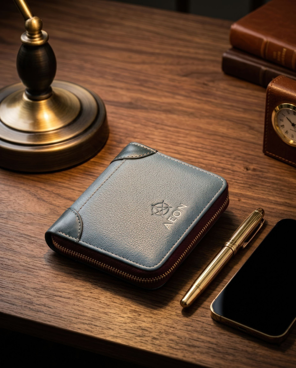 Wallet on desk with pen and phone executive workspace google gemini prompt