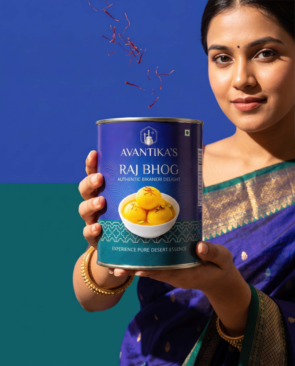 Modern pop art portrait with woman holding sweets tin google gemini prompt