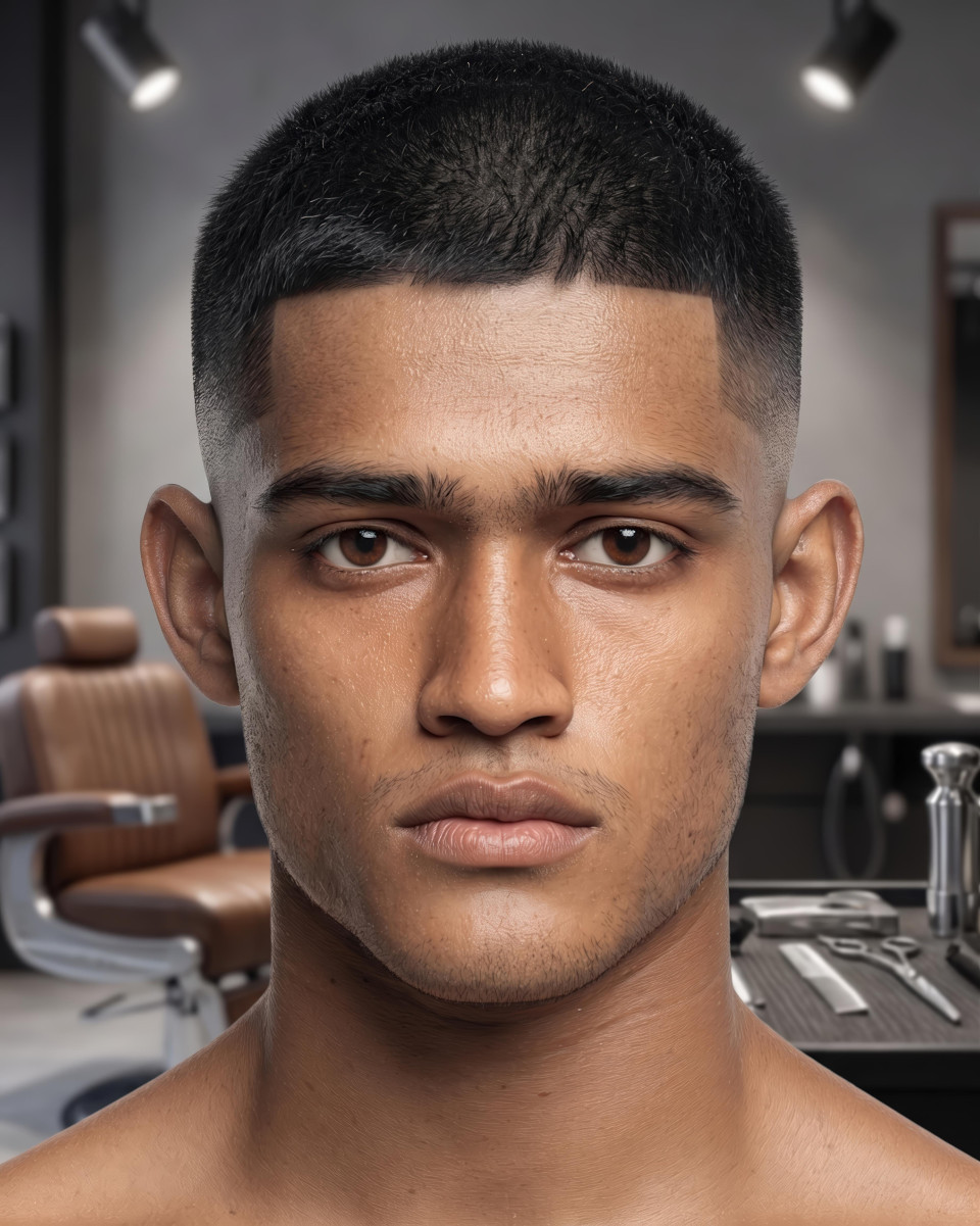 Sharp high skin fade luxury barbershop portrait google gemini prompt