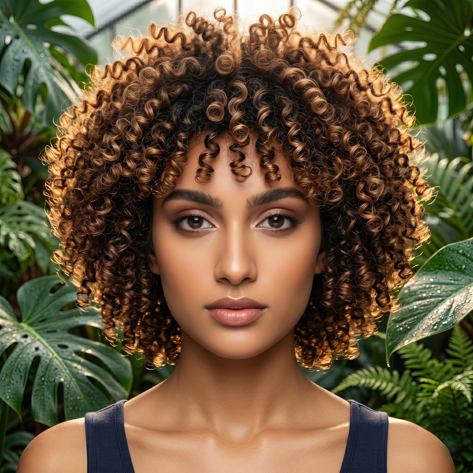 Defined afro coils beauty portrait google gemini prompt