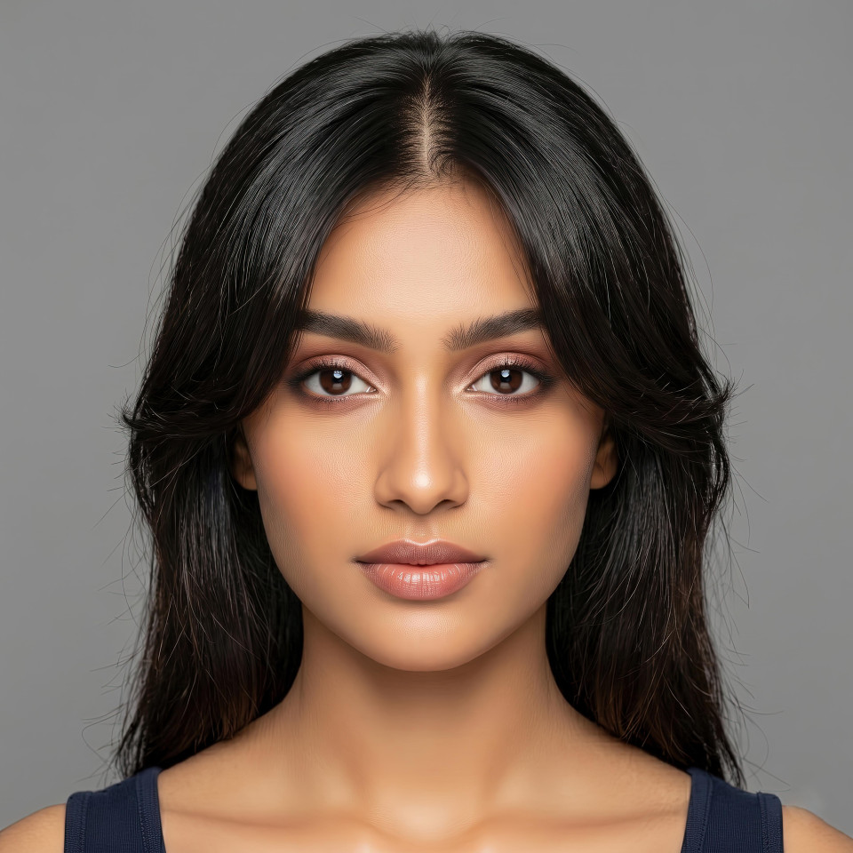 Curtain bangs macro hairline portrait google gemini prompt