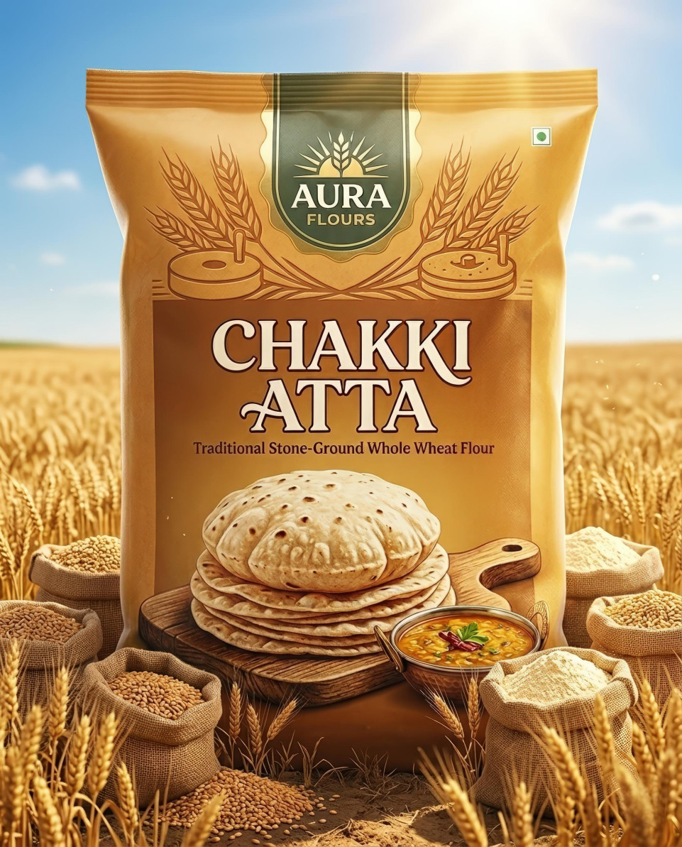Chakki atta hero product in wheat farm google gemini prompt