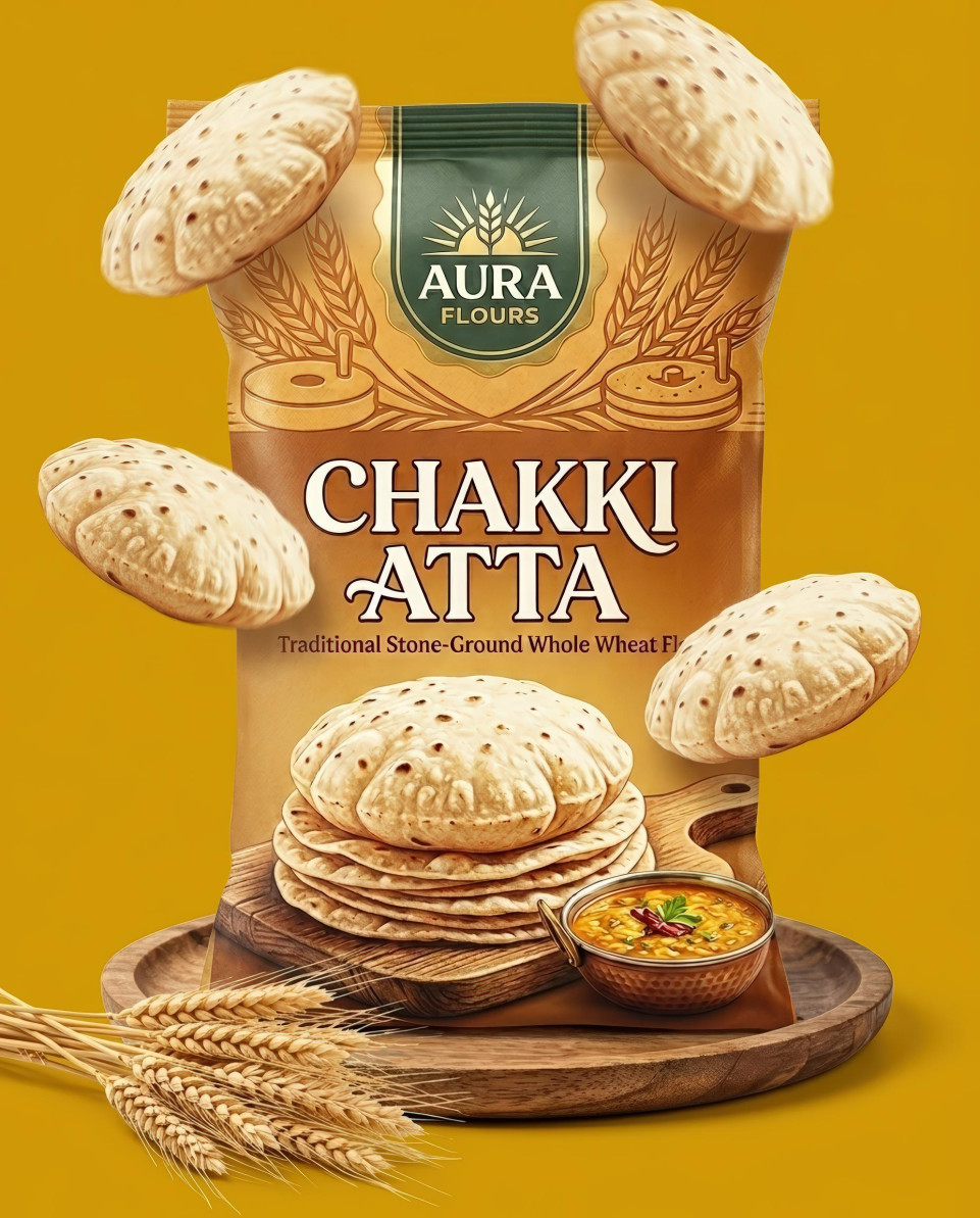 Chakki atta with floating rotis studio scene google gemini prompt