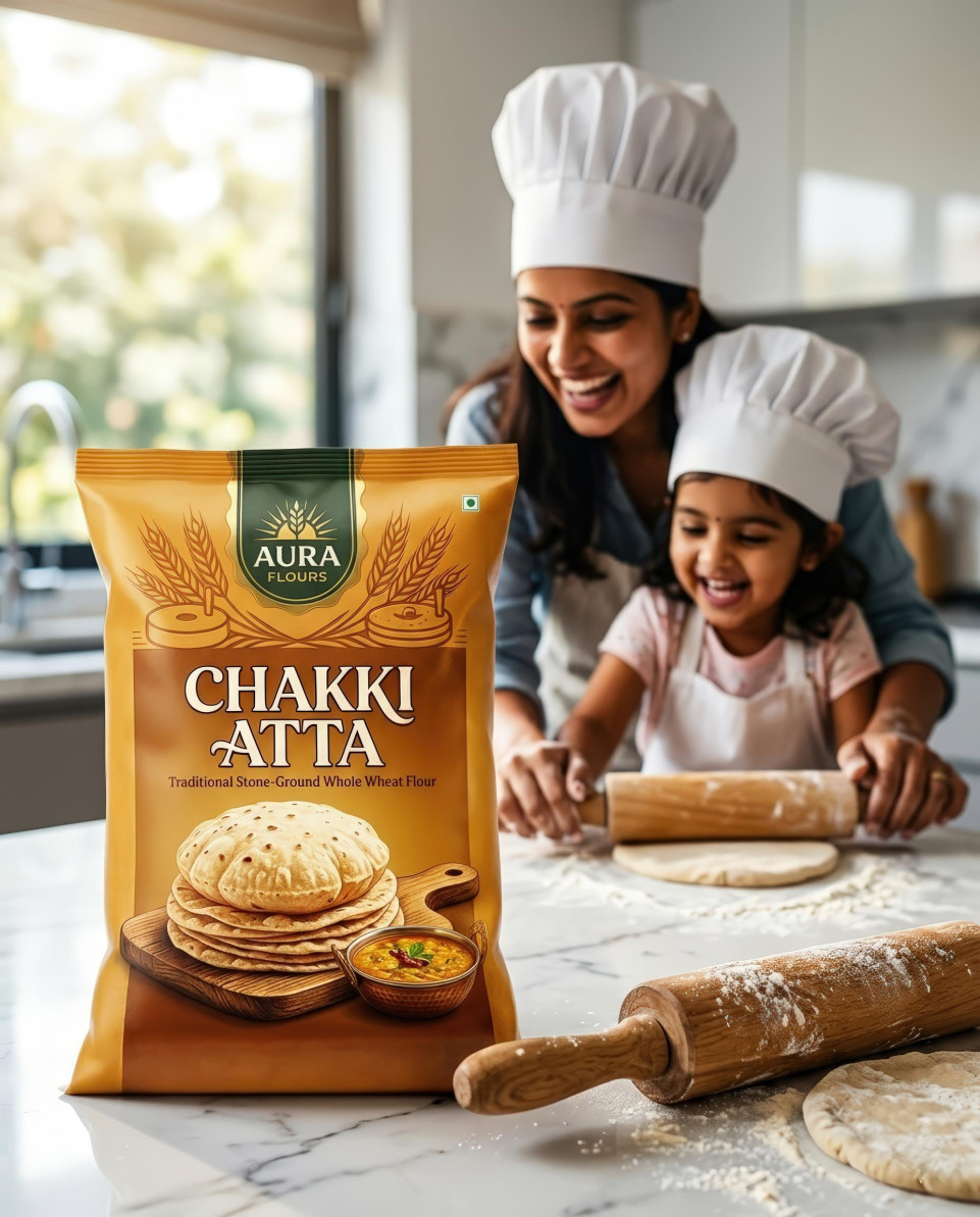 Chakki atta in modern family kitchen google gemini prompt