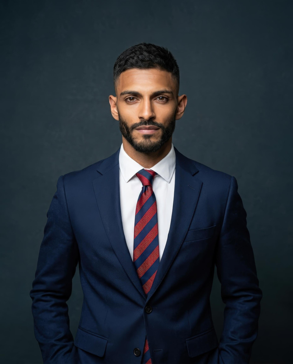 Relaxed corporate executive editorial portrait google gemini prompt