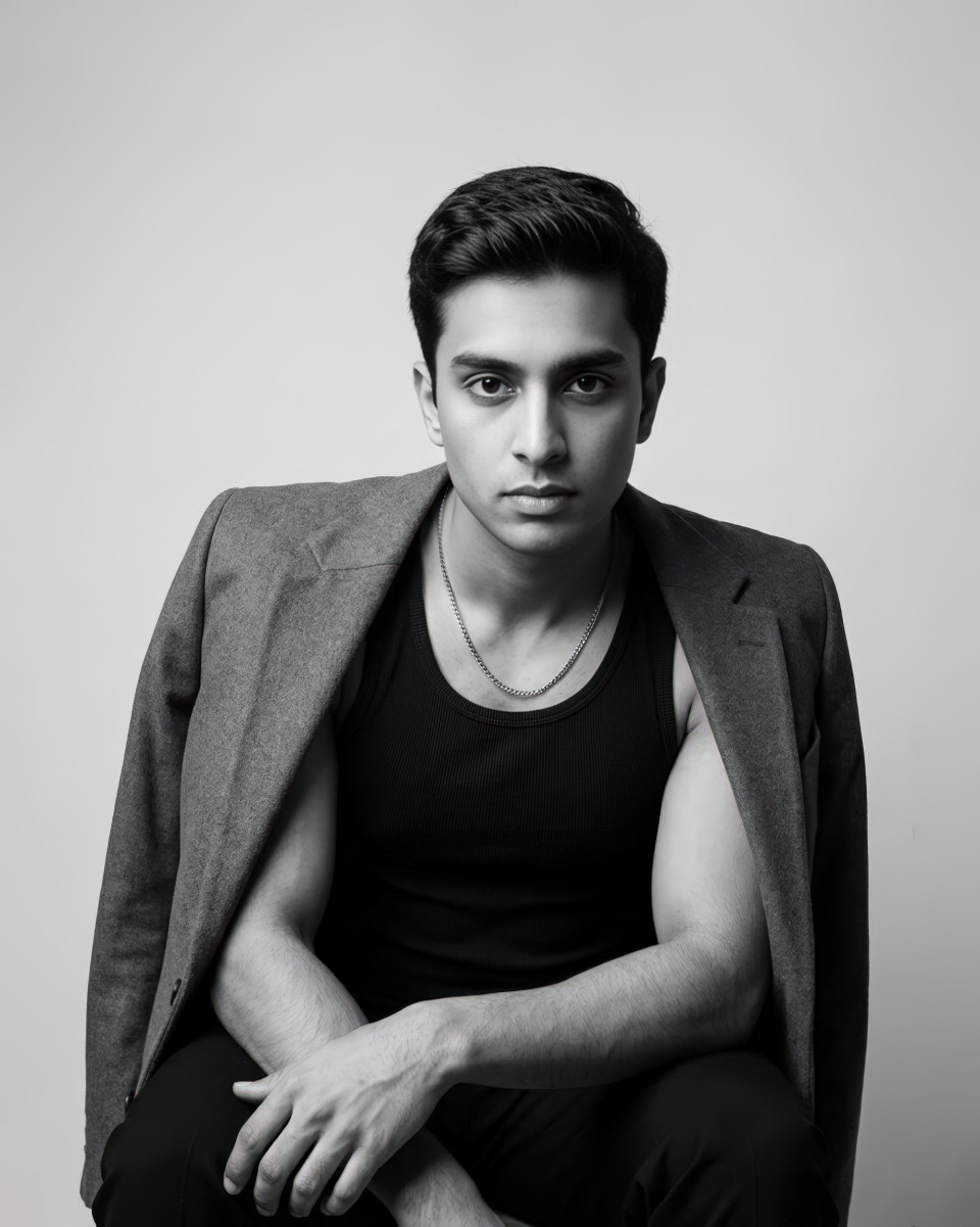 Ultra realistic studio portrait black and white editorial google gemini prompt