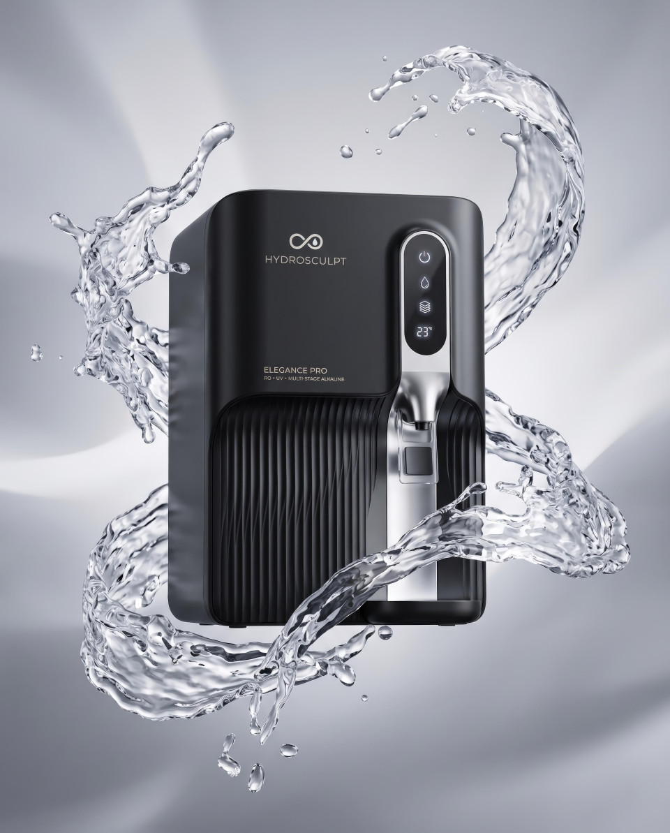 Floating water purifier with crystal water splash google gemini prompt