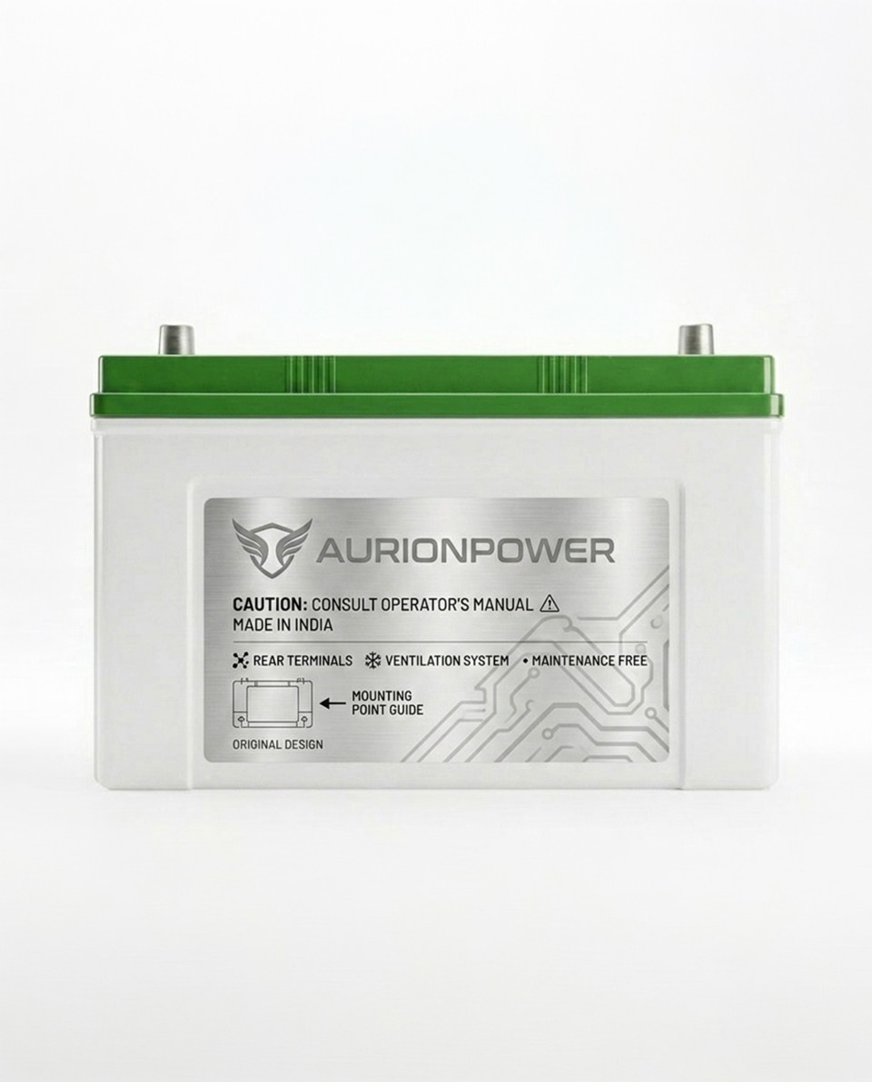 Back view automotive battery isolated on white background google gemini prompt