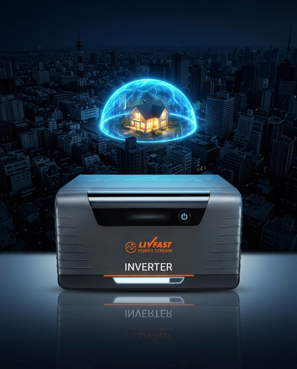 Power backup inverter protecting illuminated home at night google gemini prompt