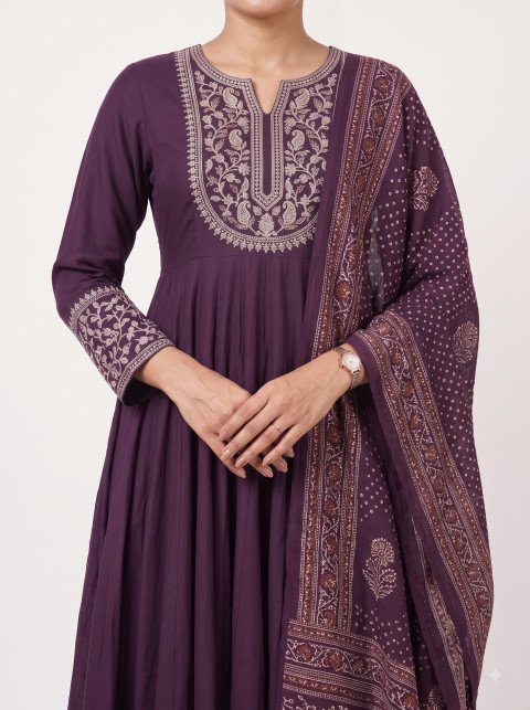 Anarkali Suit AI Detail Product Photography Prompt Embroidered Torso Crop