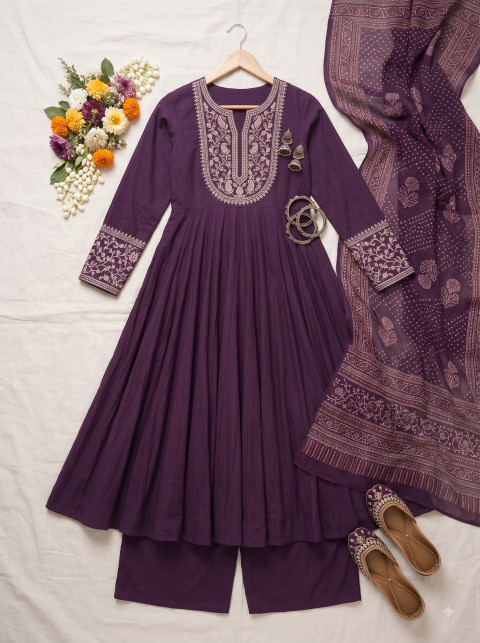 Anarkali Suit AI Flat Lay Product Photography Prompt Traditional Festive Styling