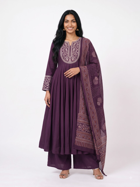Anarkali Suit AI Studio Catalog Product Photography Prompt Standing Front Pose