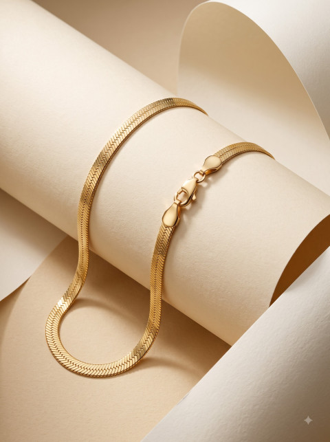 Architectural Gold Chain Minimalist Studio Product Photography Prompt Sculpted Paper Curves