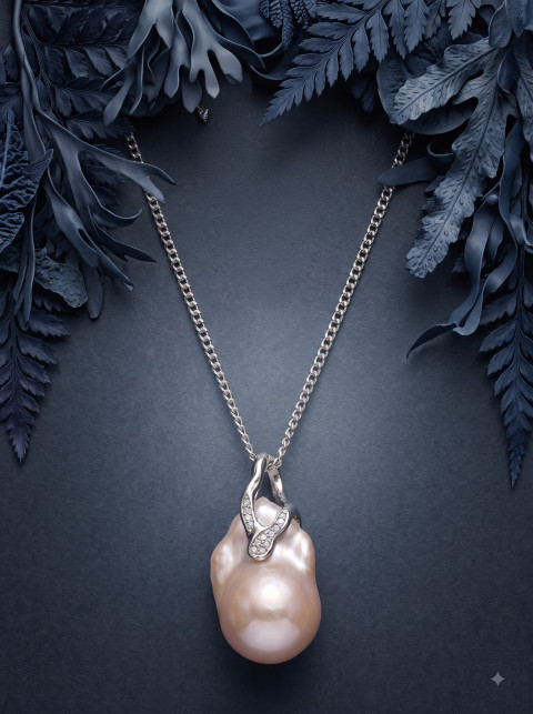 Baroque Pearl Pendant Studio Photoshoot Prompts - Primary Shot
