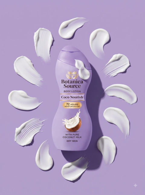 Body Lotion AI Product Photography Prompt Radial Cream Swatches