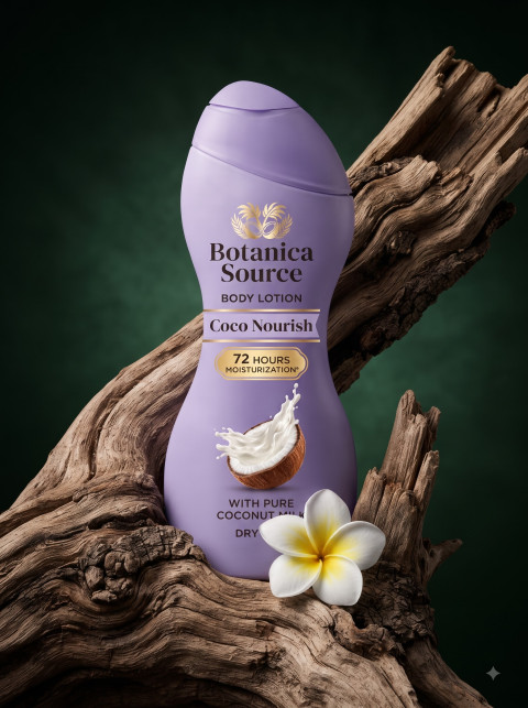 Body Lotion AI Product Photography Prompt Rustic Driftwood Still Life