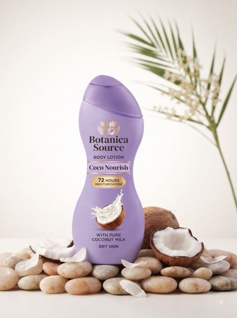 Body Lotion AI Product Photography Prompt Zen River Stones Aesthetic