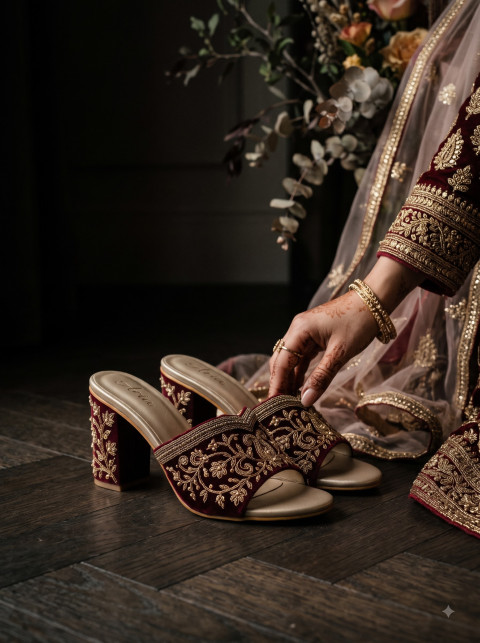 Bridal Heels AI Editorial Product Photography Prompt Handcrafted Wedding Footwear